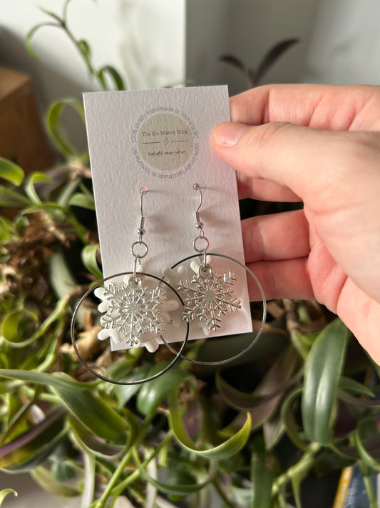 Large snowflake charm dangles