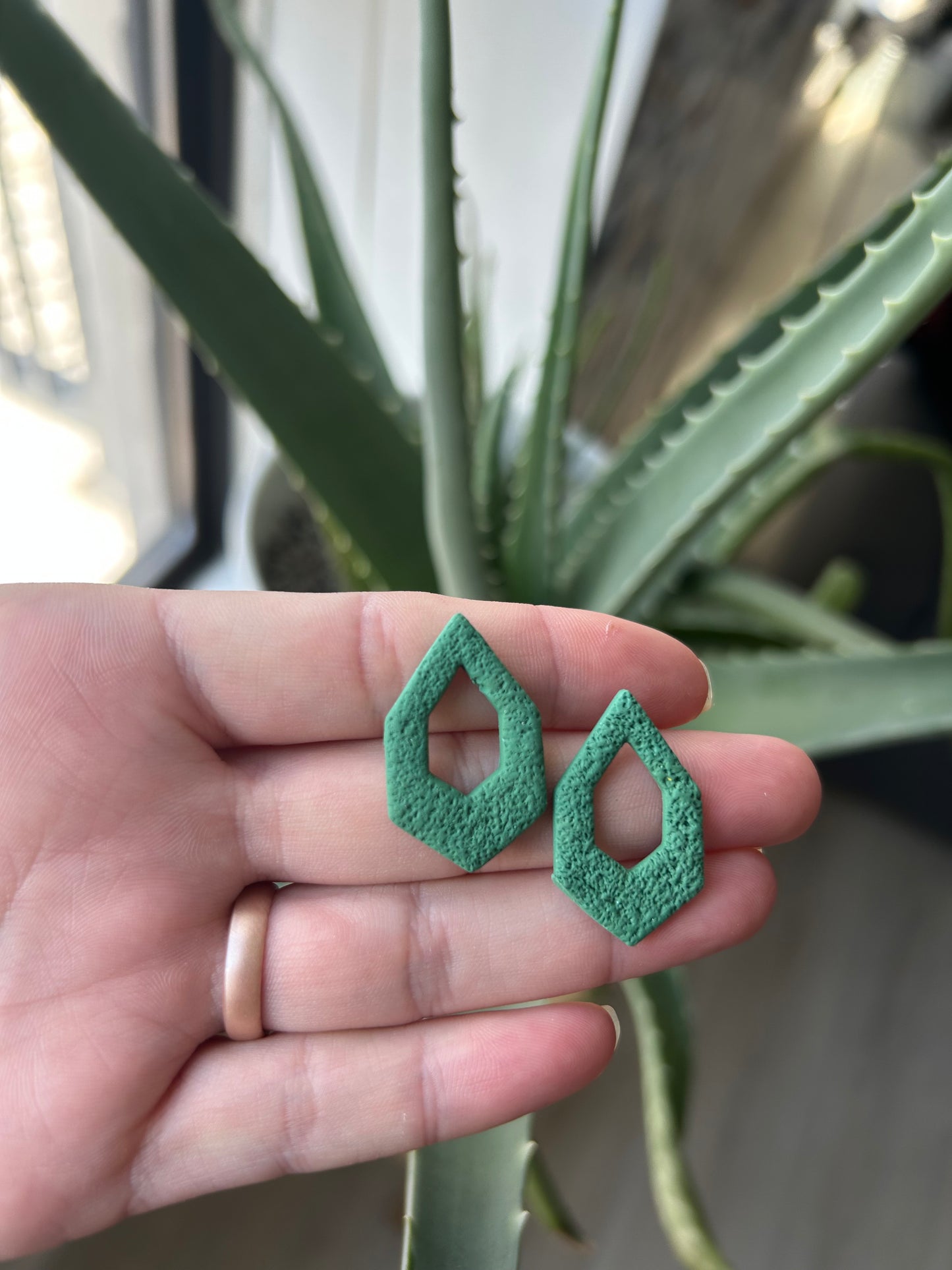 Green tear drops - no hoops