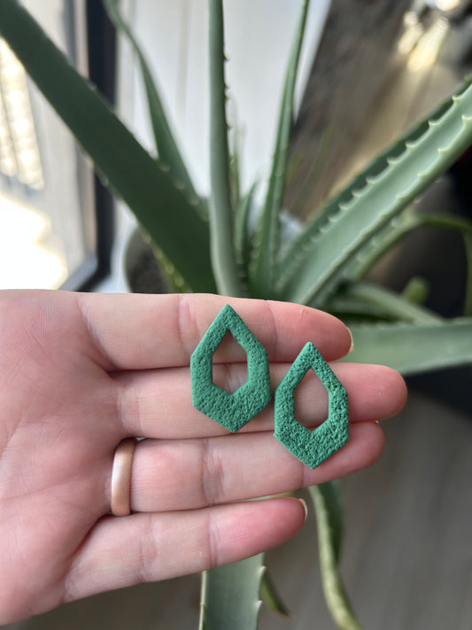 Green tear drops - no hoops